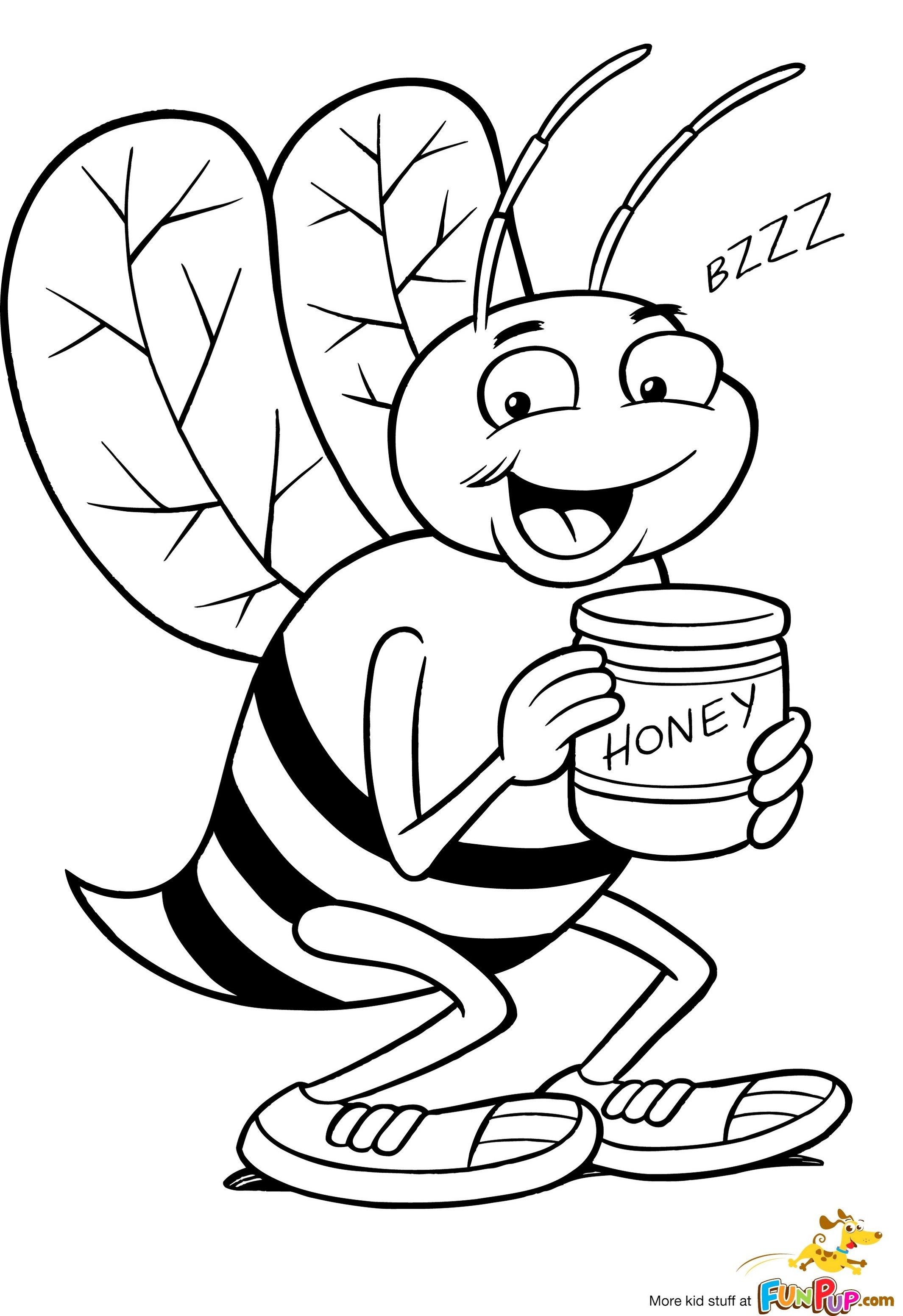 2130x3104 Bee Caricature Coloring Page Art Coloring Pages Designs