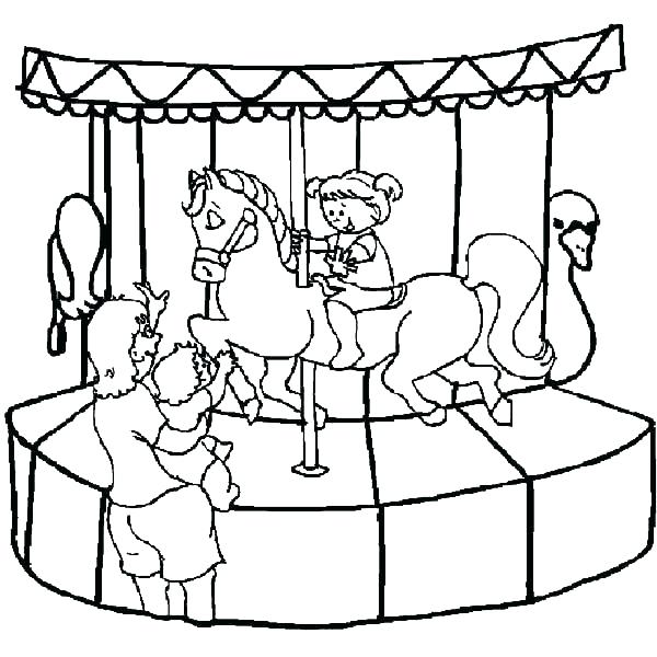 600x600 Carousel Coloring Page Carnival Coloring Page Carnival Coloring