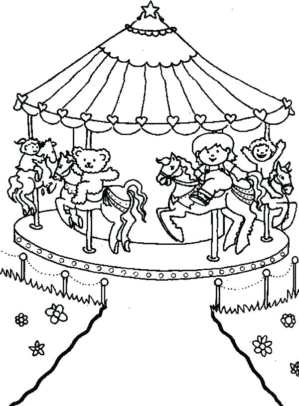 600x816 Carousel Coloring Page Carnival Coloring Page Carnival Carousel