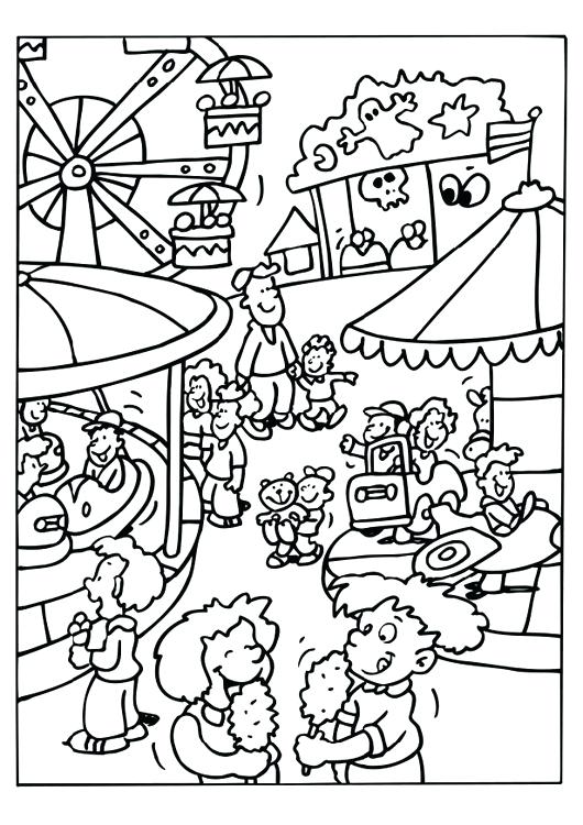 530x750 Coloring Page Carnival County Fair Carnival And Amusement Park