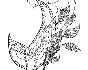 340x270 Masks Coloring Pages For Adults Cure Draw Page Mardi Gras Adult