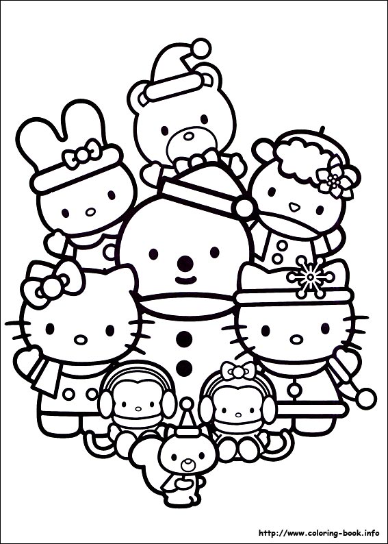 567x794 Christmas Friends Coloring Picture