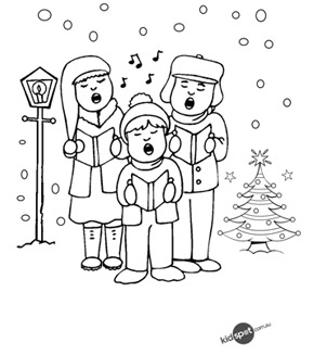 290x327 Free Online Carolers Colouring Page