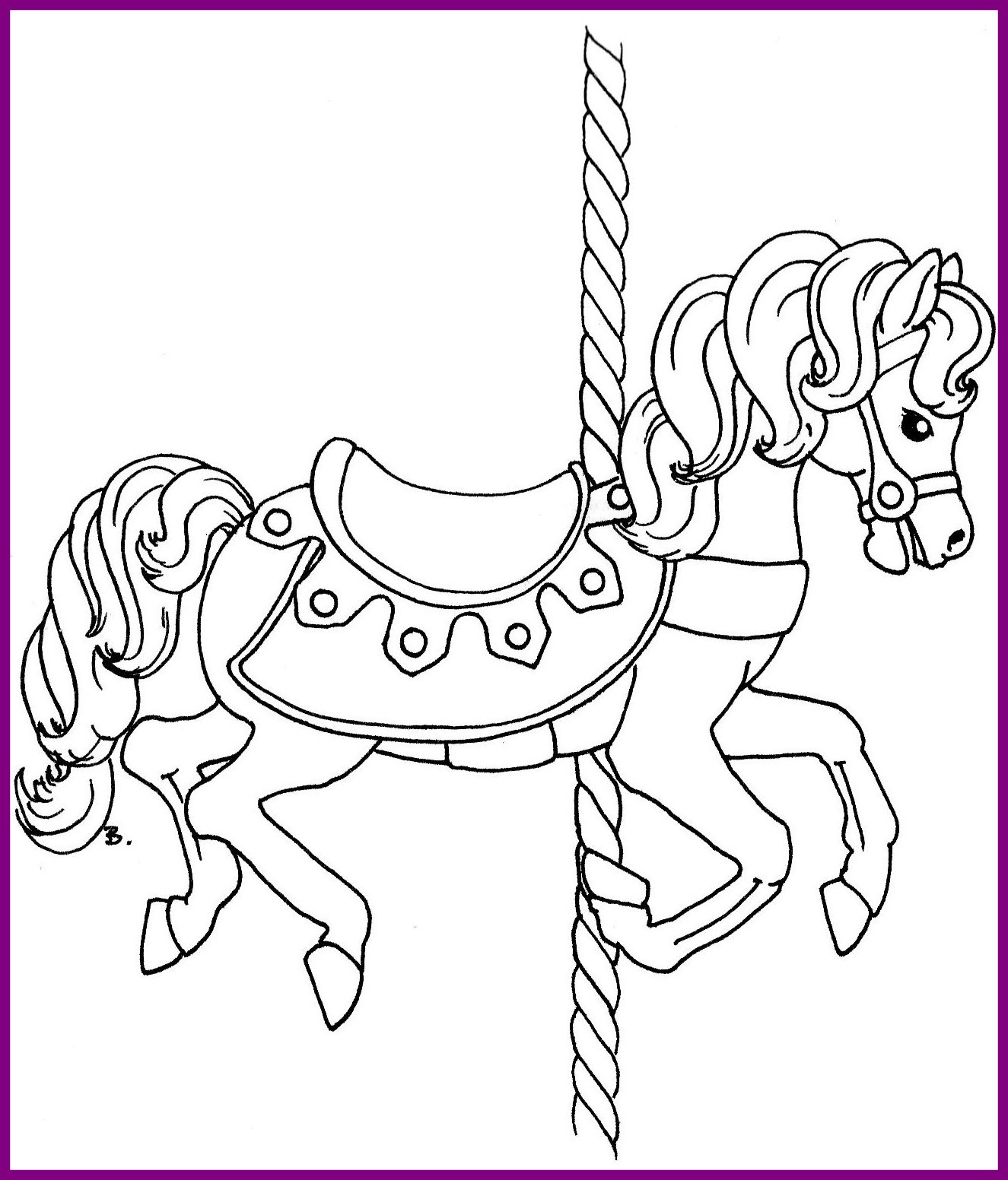 Carousel Animals Coloring Pages at GetDrawings | Free download