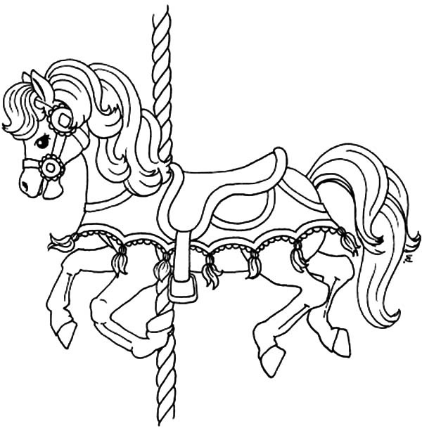 600x609 Carousel Pony Horse Coloring Pages Best Place To Color