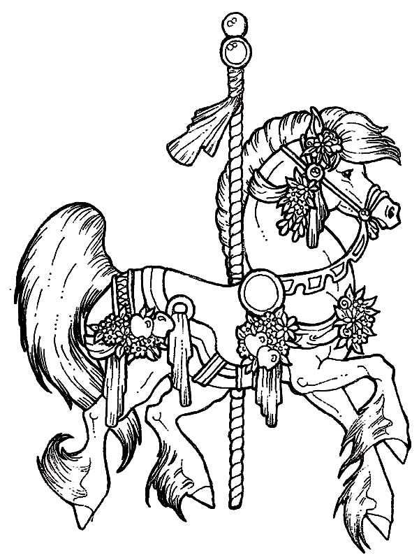600x801 Floral Carousel Horse Coloring Pages Best Place To Color