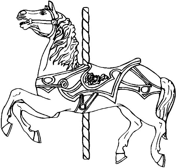 600x573 Strong Carousel Horse Coloring Pages Best Place To Color