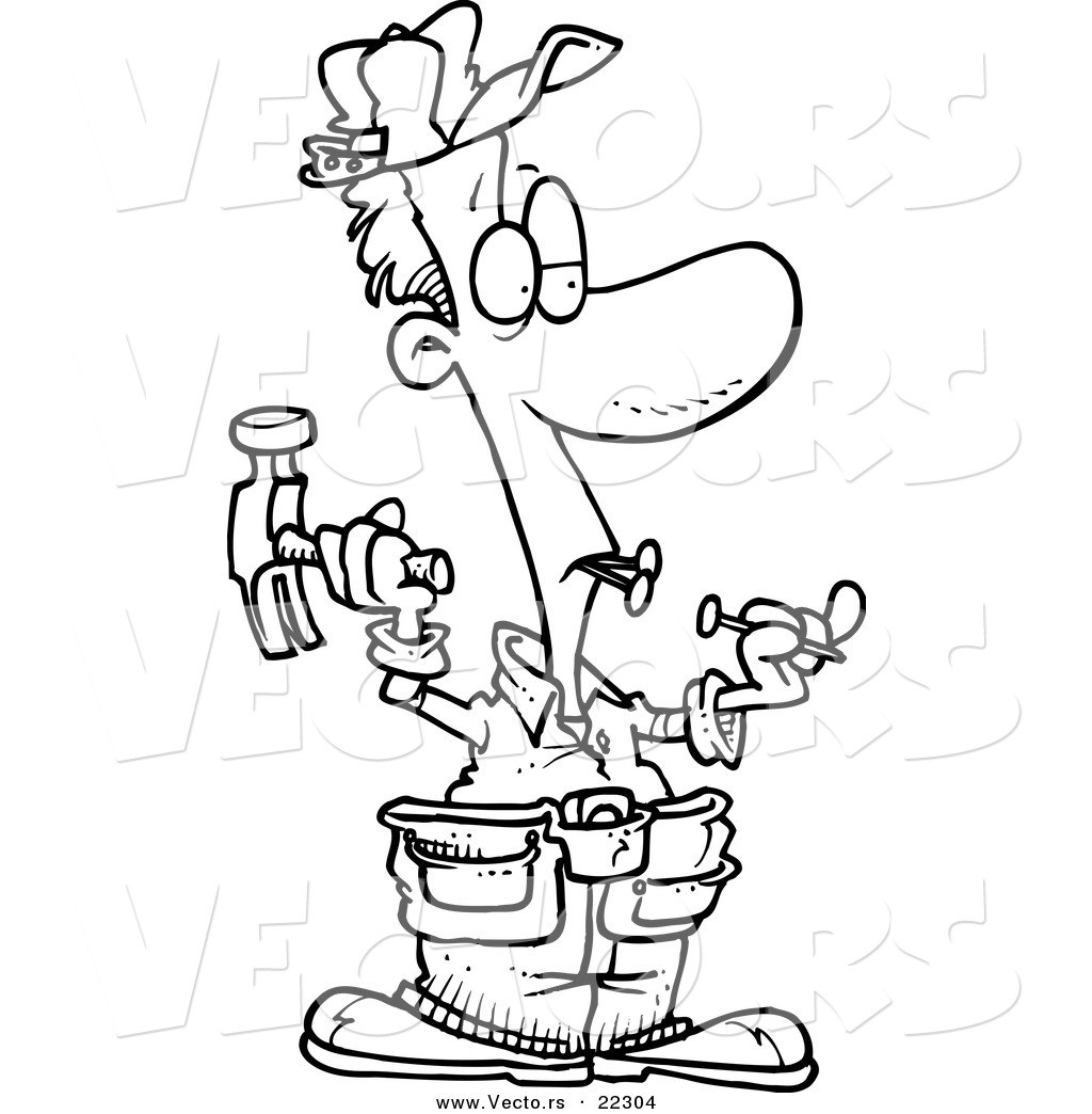 1024x1044 Coloring Pages Of Nail Designs Copy Vector Of A Cartoon Carpenter