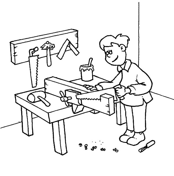 600x606 Carpenter Coloring Pages