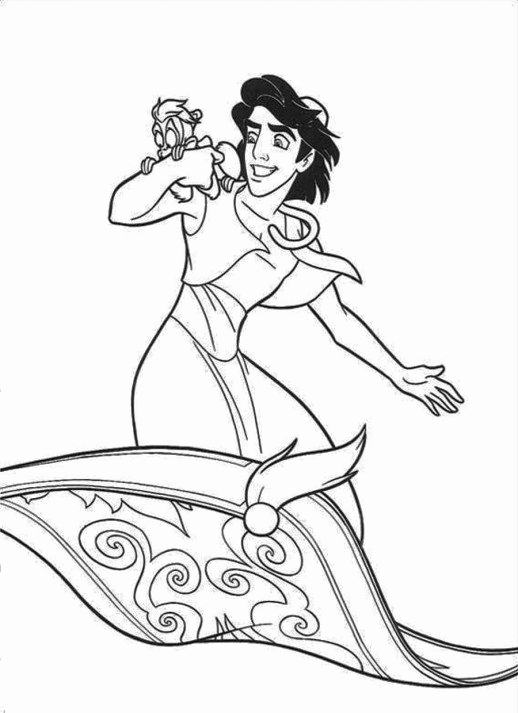 518x713 Abu Coloring Pages Photograph Genie Saves Aladdin Jasmine Abu