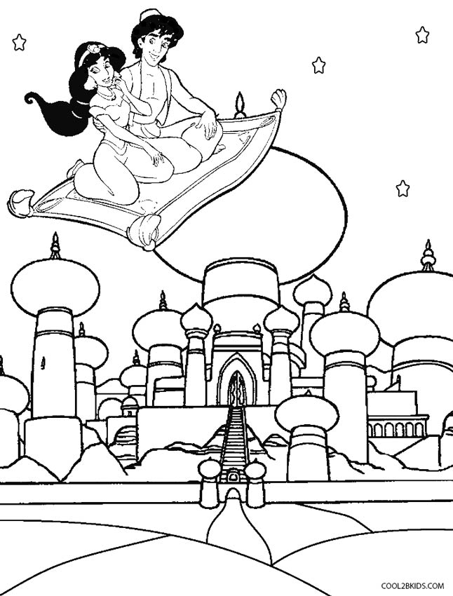 646x850 Printable Disney Aladdin Coloring Pages For Kids