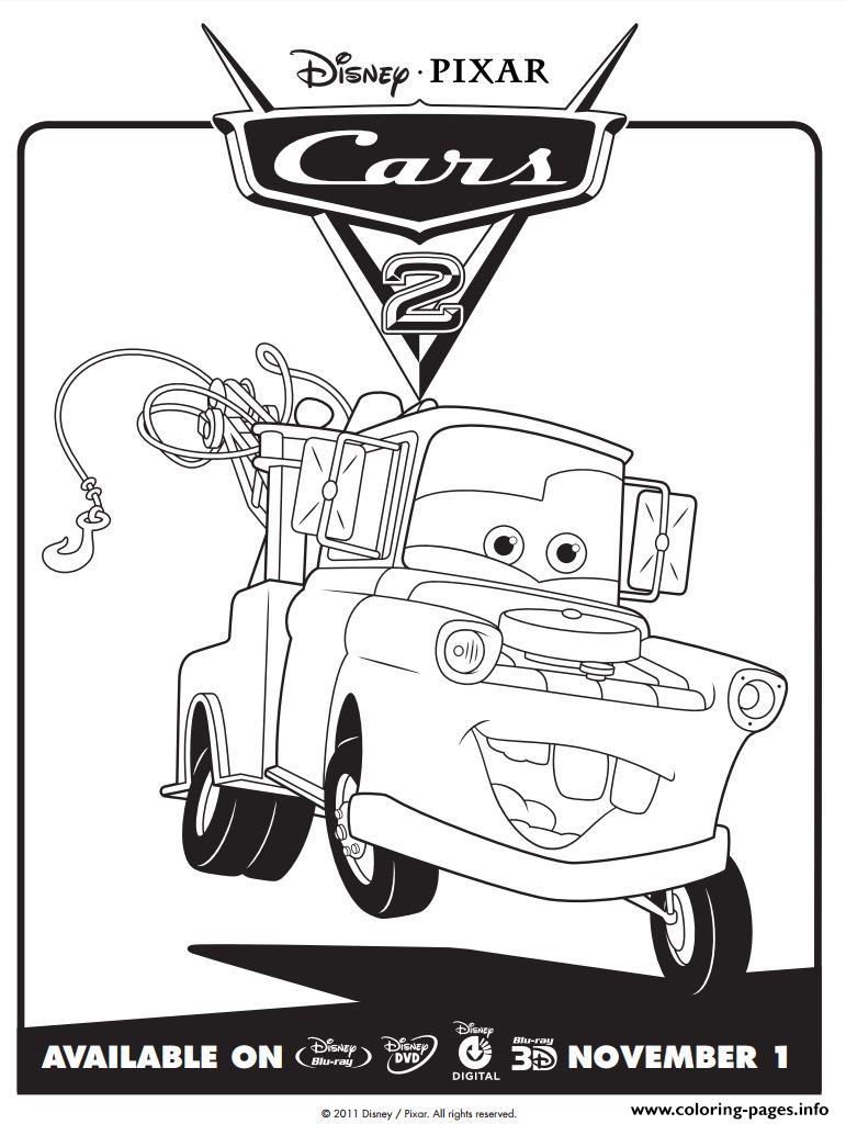 771x1024 Disney Cars Mater Coloring Pages Printable
