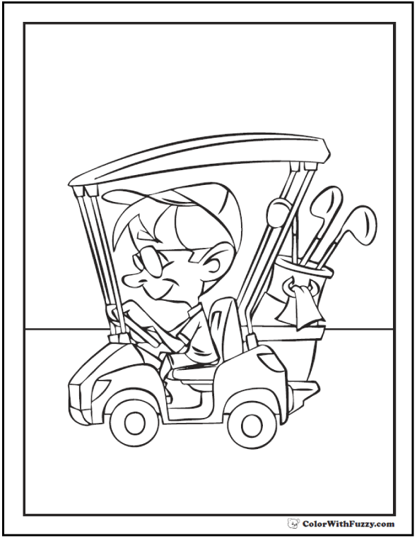590x762 Golf Coloring Pages Customize And Print Pdf