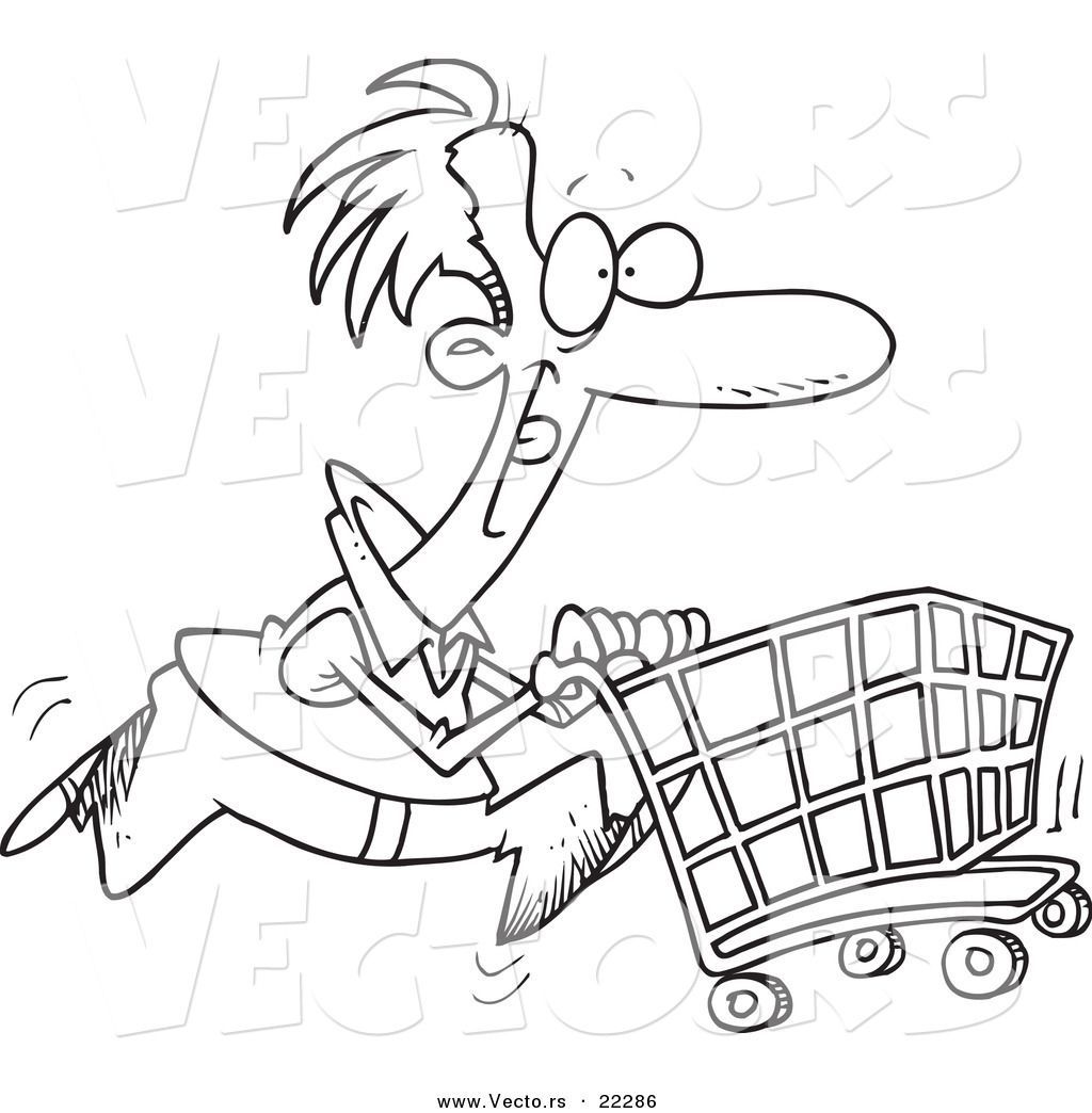 1024x1044 On Shopping Cart Coloring Page