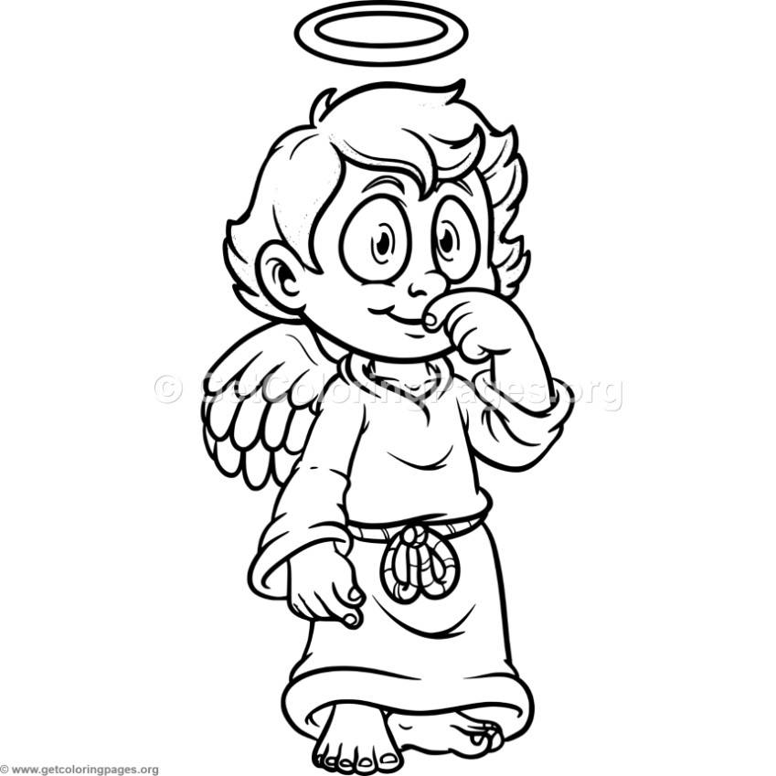849x849 Funny Cartoon Angel Coloring Pages