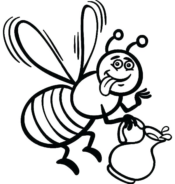 600x632 Coloring Pages Bees Honey Bee Coloring Page Coloring Pages