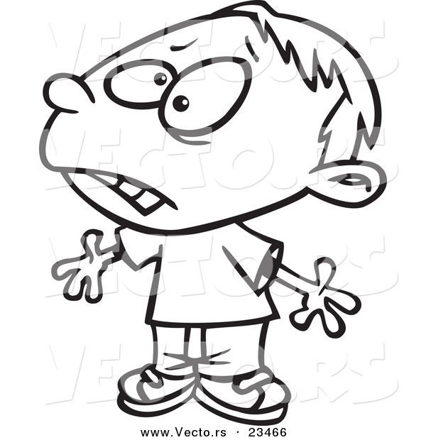 600x620 Cartoon Vector Of Cartoon Upset Boy