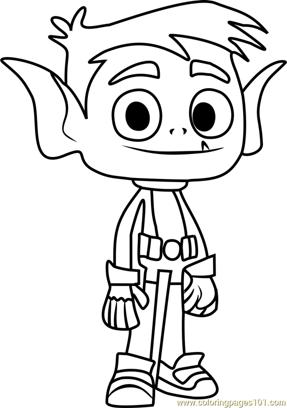562x800 Beast Boy Coloring Page