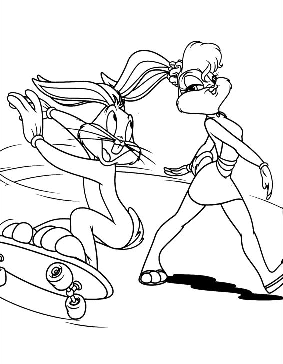 567x729 Lola Tempted Bugs Bunny Coloring Pages