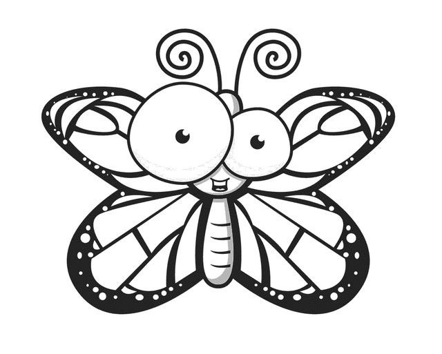 640x513 Cartoon Butterflies Coloring Pages