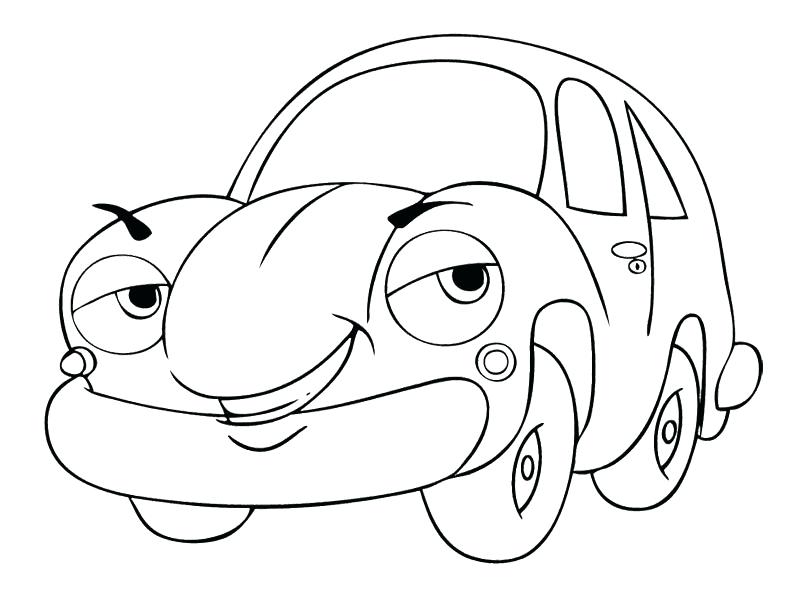 800x606 Cartoon Car Coloring Pages Cartoon Car Smile Coloring Page Police