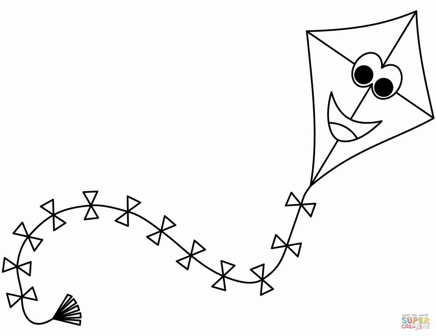 1500x1158 It S Here Kites Coloring Pages Printable Happy Cartoon Kite Page