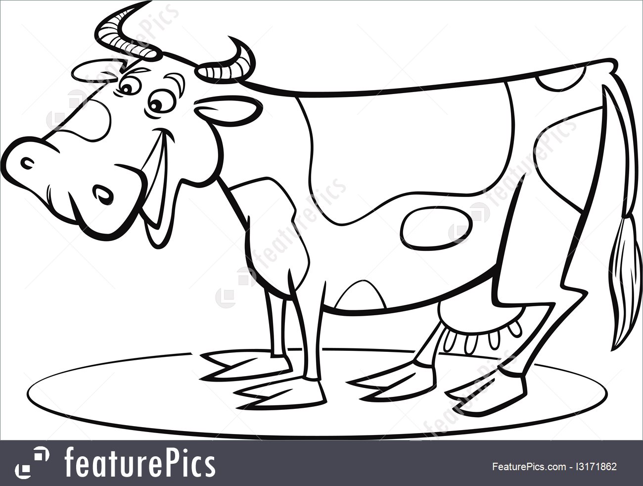 1300x982 Cartoon Cow Coloring Page Illustration