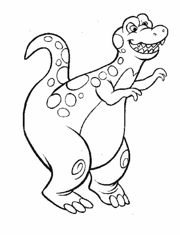 600x785 Cartoon Dinosaur Coloring Pages For Kids