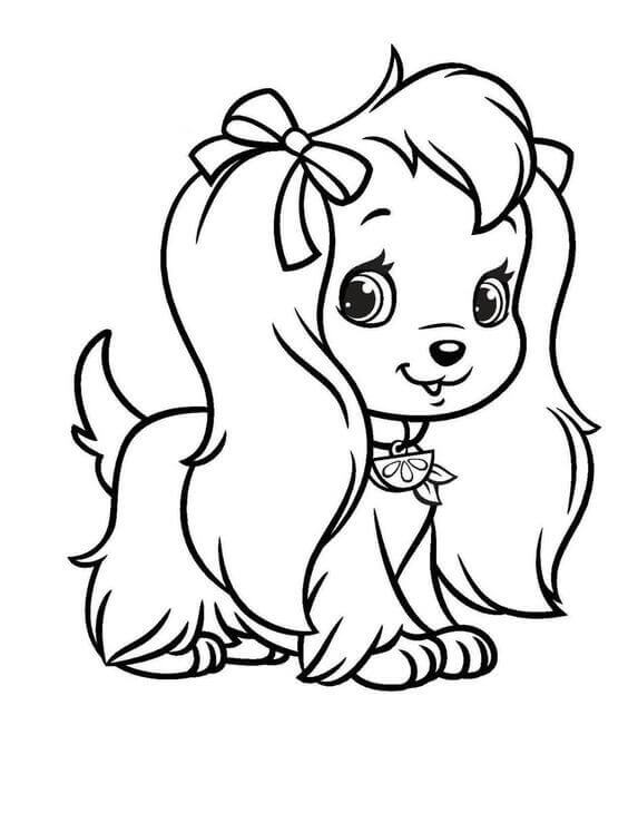 564x730 Free Printable Cute Dog Coloring Pages