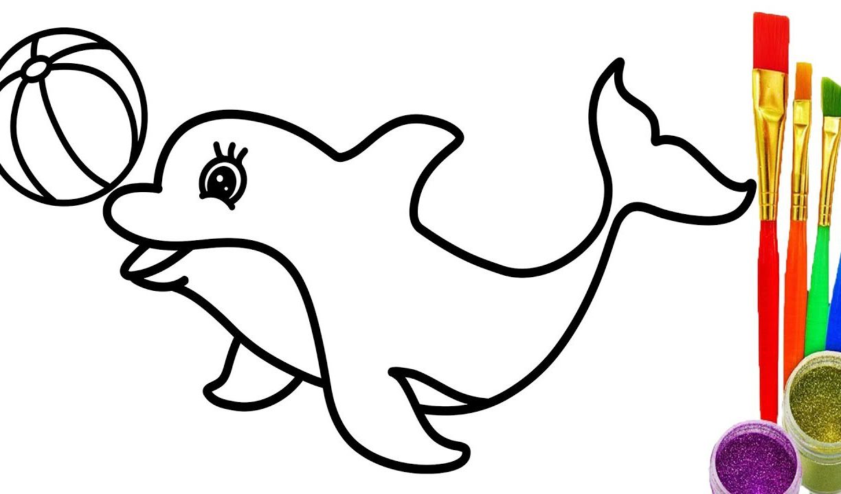 1224x720 Dolphin Coloring Pages Imposing Free Online Colouring Forults