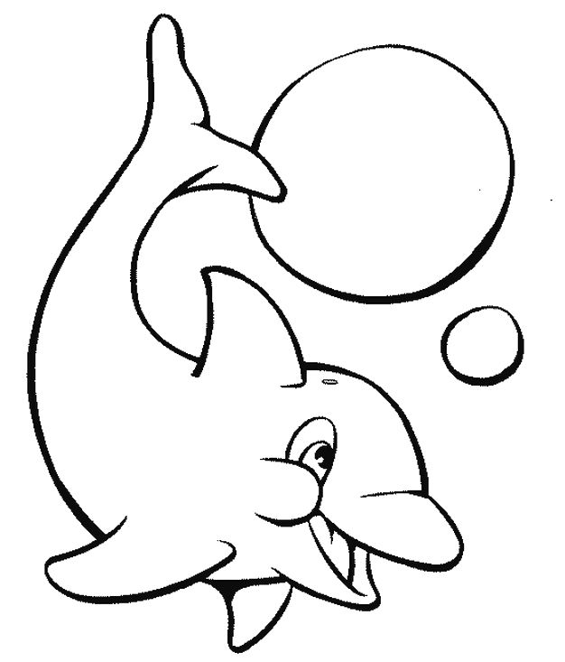 626x733 Dolphin The Fish Playing Ball With Beautiful Coloring Pages