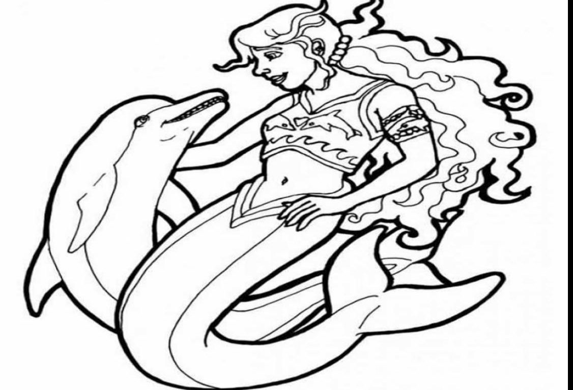 1126x768 Free Original Coloring Pages Mermaid Dolphin Tail Tiered Printable