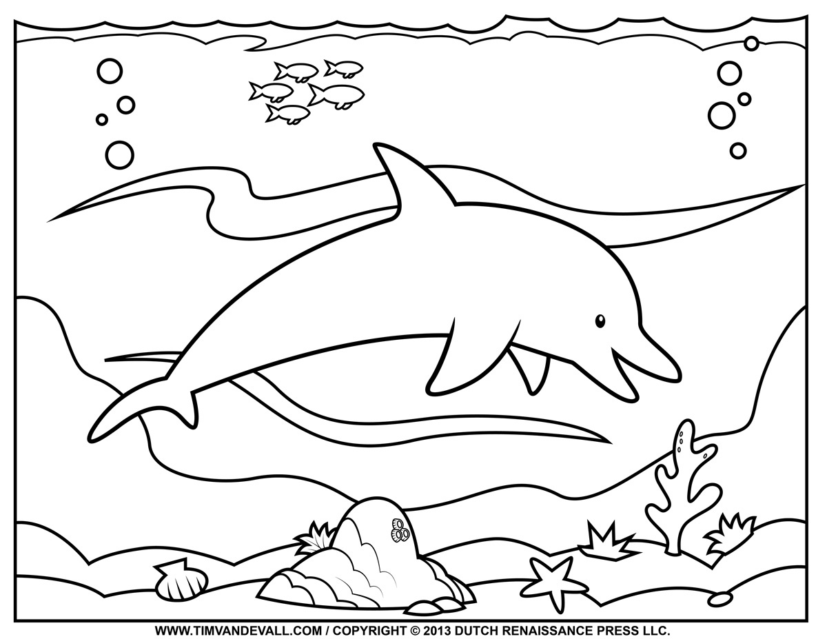 1200x927 Cartoon Dolphins With Flowers On Them Coloring Pages Printable