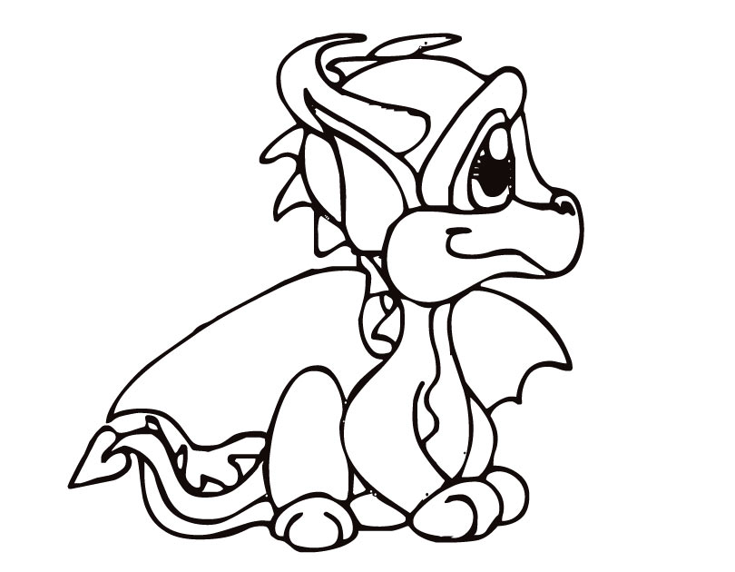 810x630 Baby Dragon Coloring Pages