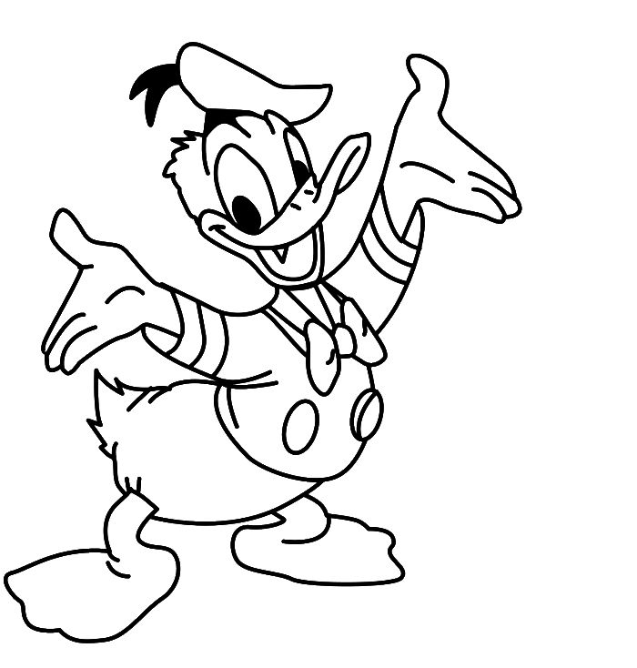 700x734 Donald Duck Coloring Pages A Cute Cartoon Donald Duck Posing