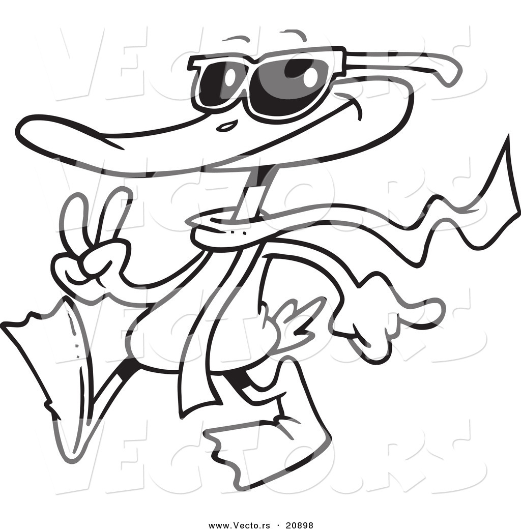 1024x1044 Vector Of A Cartoon Cool Duck