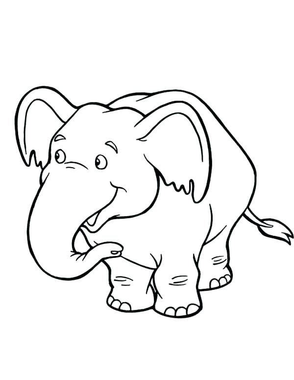 600x775 Cartoon Elephant Coloring Pages Elephant Coloring Pages For Kids