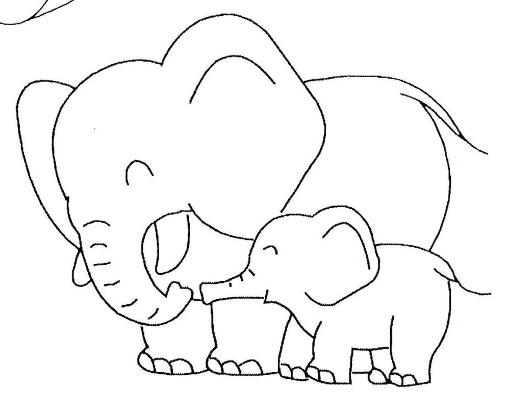 1043x801 Beautiful The Hippo Coloring Page Free Pages Mother Duck And Her