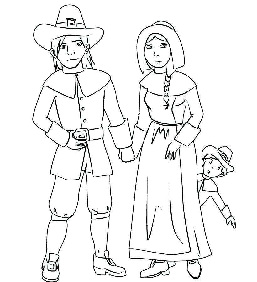 820x900 Pilgrim And Indian Coloring Pages And Pilgrim Native Coloring Page