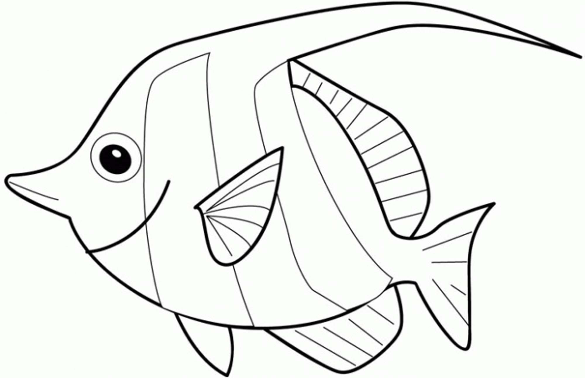 2000x1291 Realistic Cartoon Fish Coloring Page Sheet Wecoloringpage Stunning