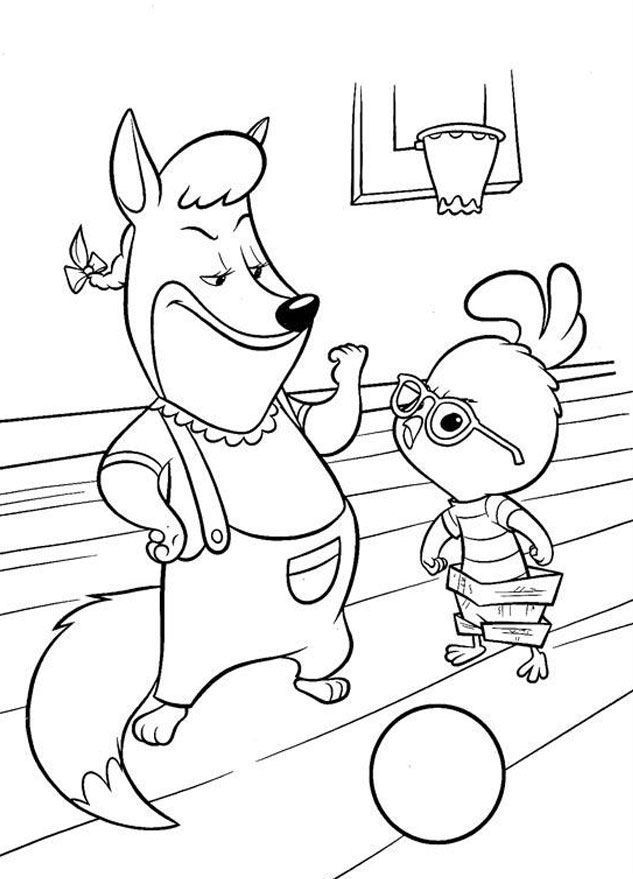 633x879 Chicken Little And Fox Coloring Page