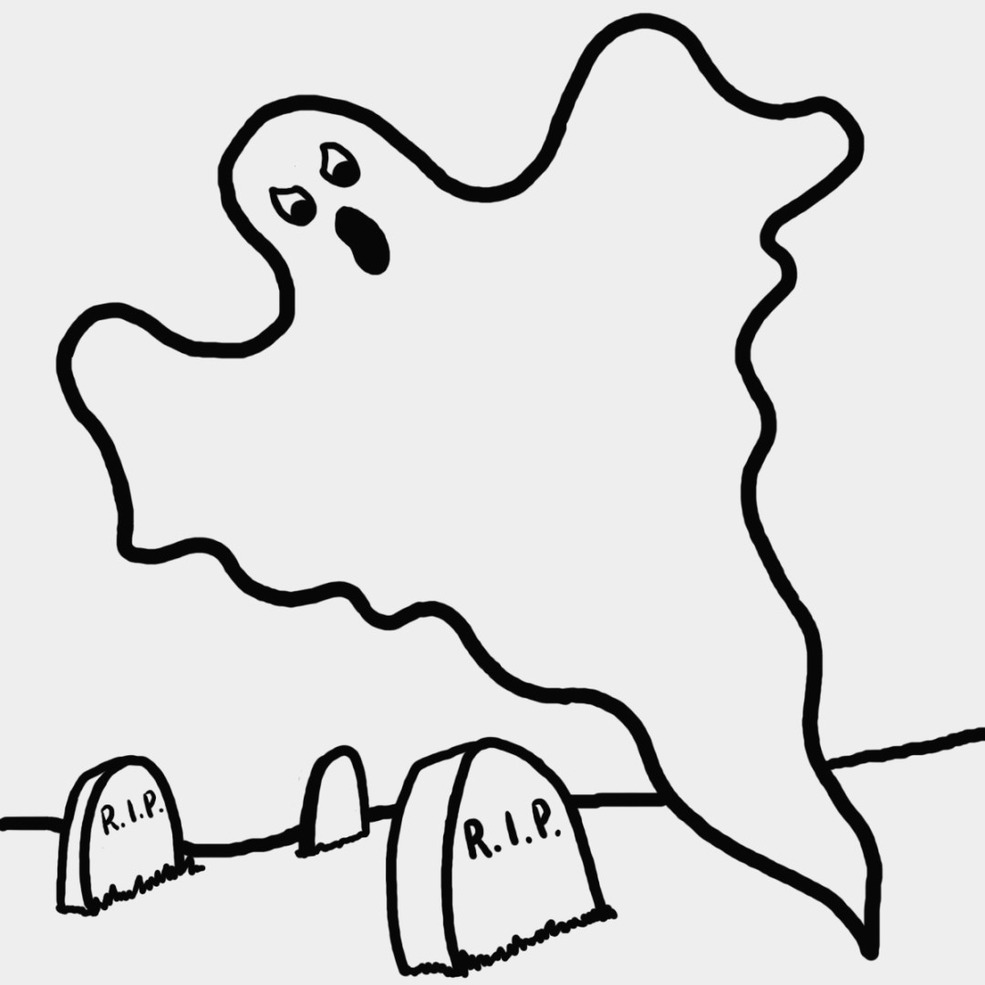 1080x1080 New Cartoon Ghost Coloring Pages