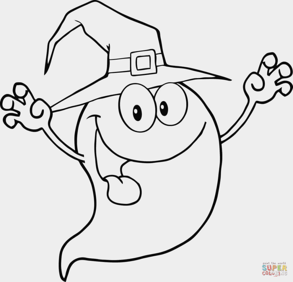 1010x974 Cartoon Ghost Coloring Pages Awesome Smiling Halloween Ghost