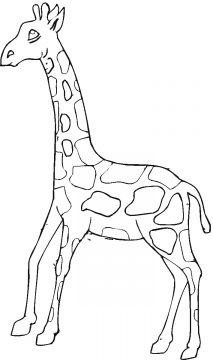 213x360 Free Coloring Book Of Giraffes Cartoon Giraffes Coloring Page