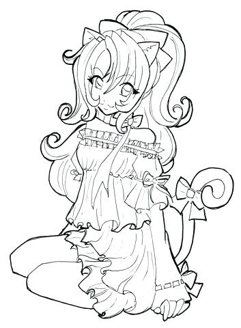 353x480 Cartoon Girl Coloring Pages Trend Cute Anime Girl Coloring Pages