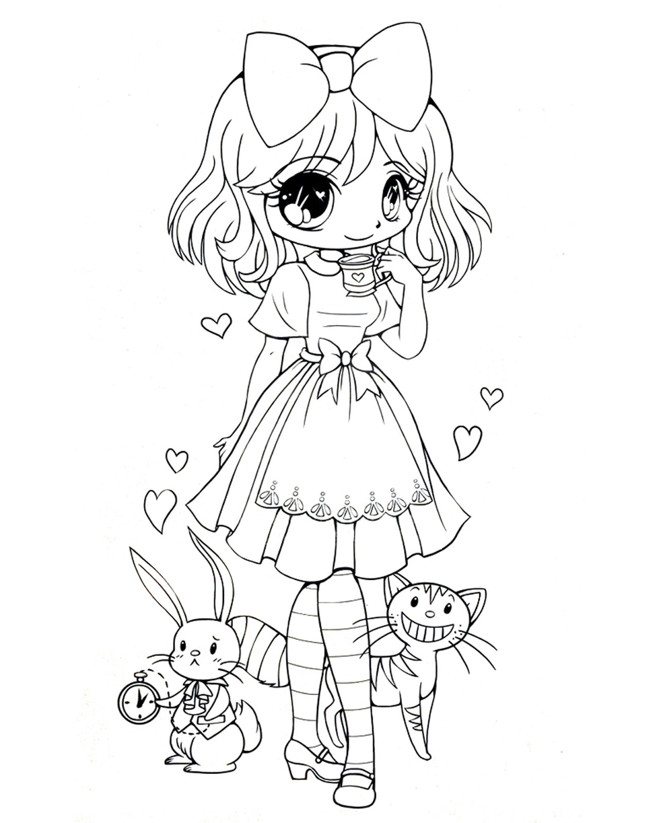 1280x1600 Remarkable Anime Cat Girl Coloring Pages With Anime Girl Coloring