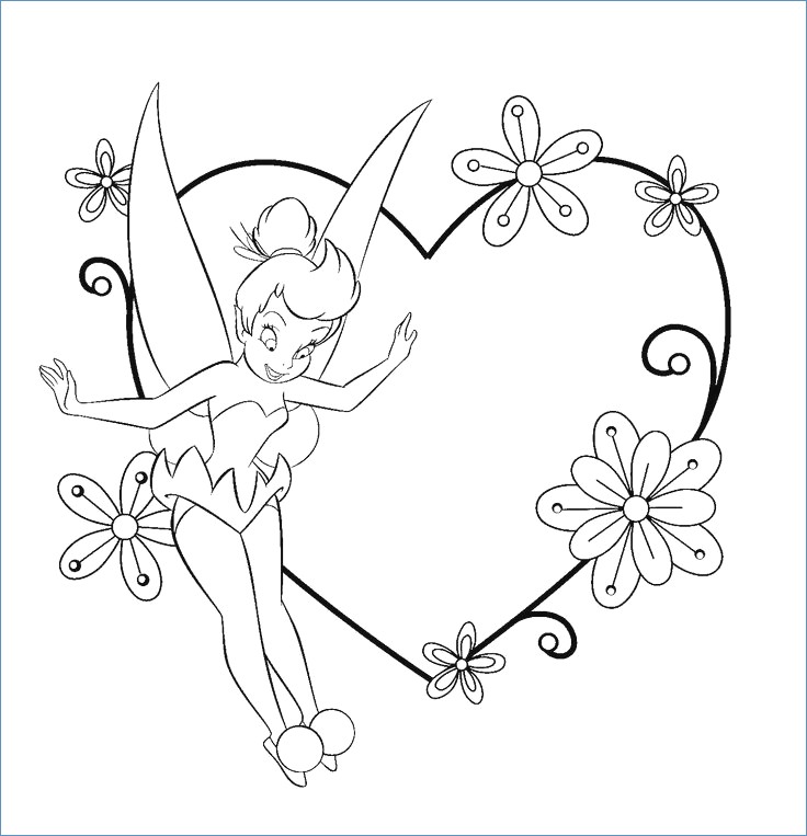 736x763 Tinkerbell Heart Coloring Pages