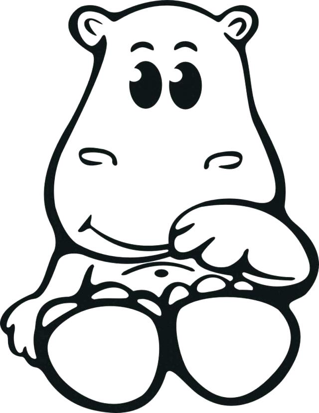640x829 Hippo Coloring Sheet Sweet Pages Image Cartoon Hippopotamus