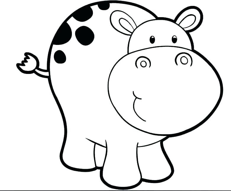781x646 Hippopotamus Coloring Page Cute Hippo Pages Free With Regard
