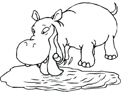 440x330 Hippopotamus Coloring Page Sweet Pages Image Cartoon Hippopotamus